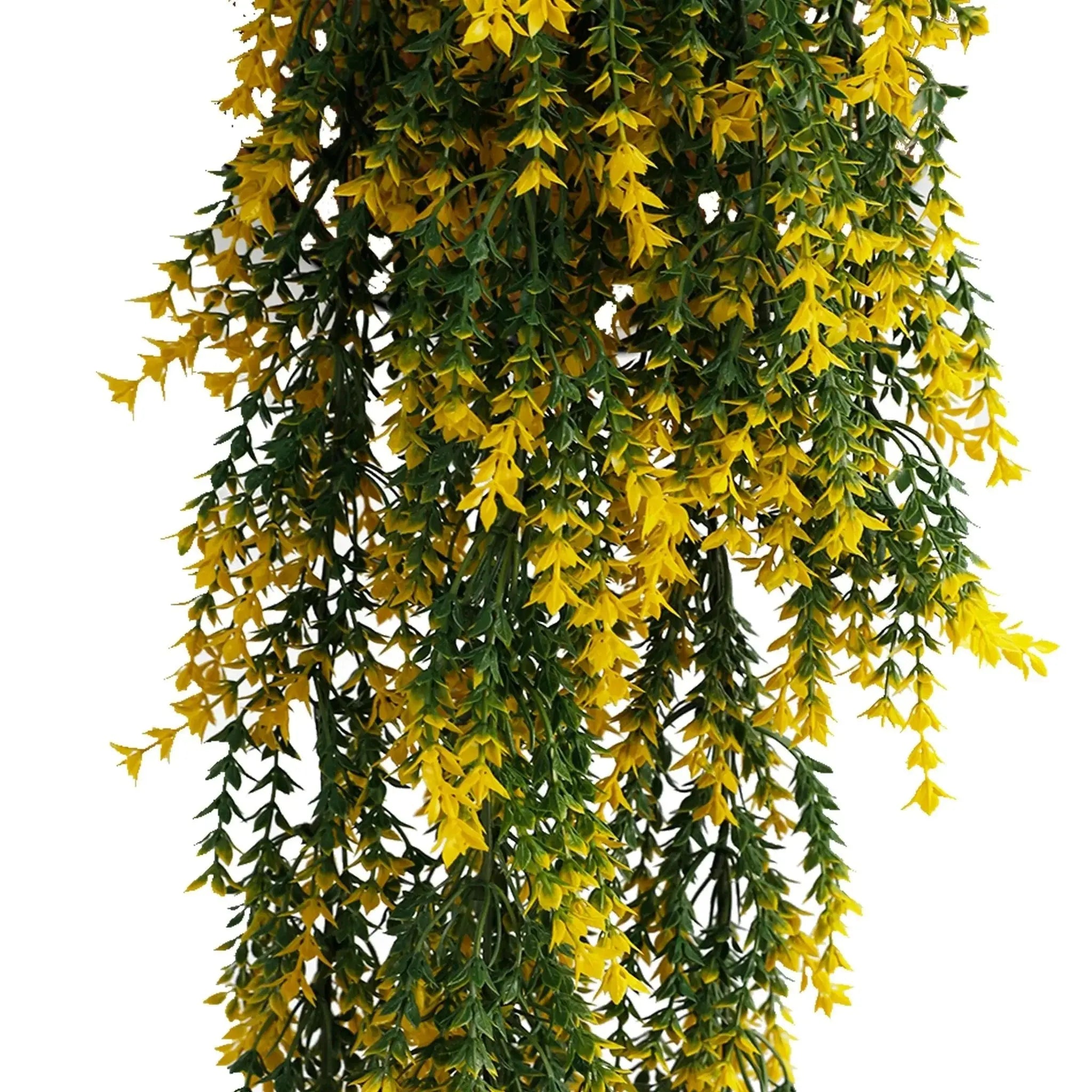Artificial Hanging Yellow & Green Willow Leaf Garland Bushes UV Resistant & Fire Rated | 7.8in x 30in (20cm x 76cm Each) 