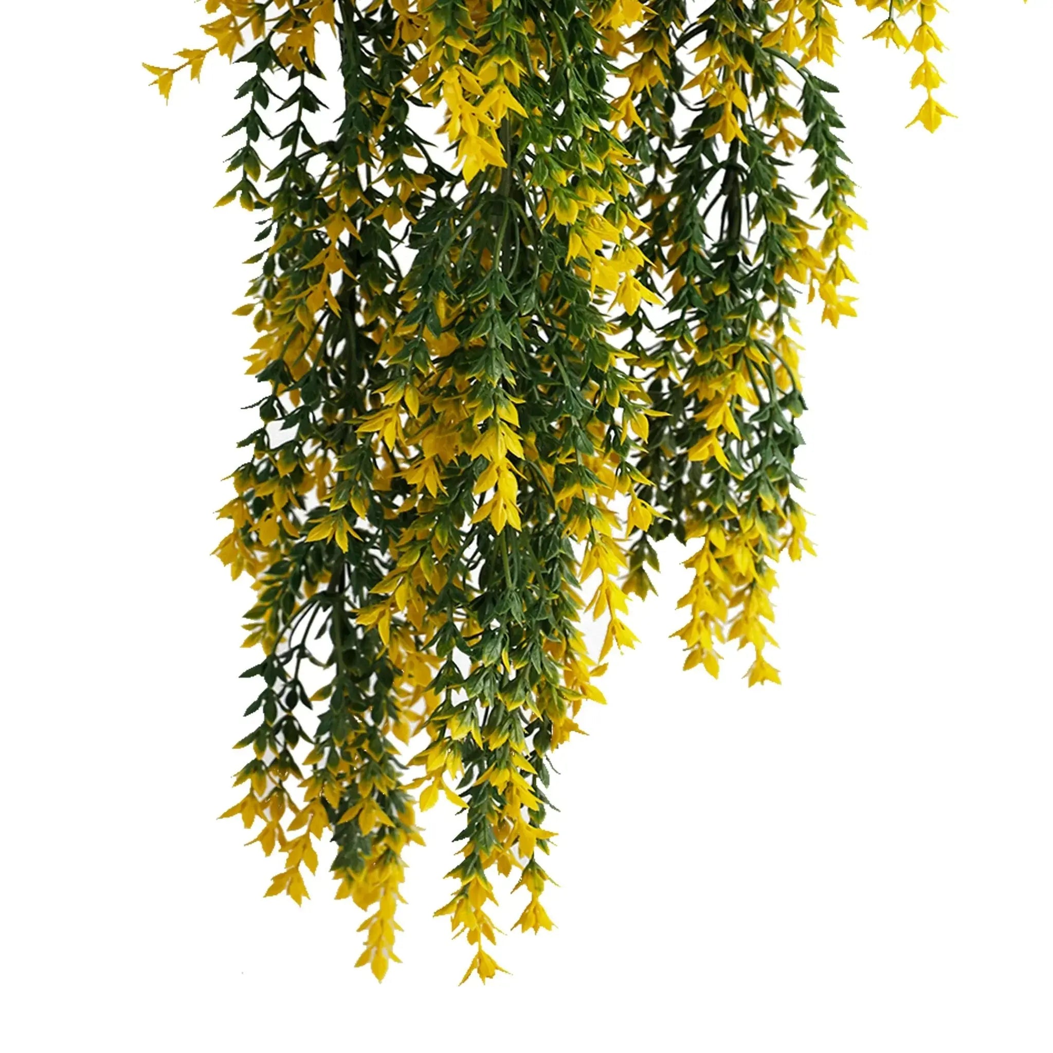 Artificial Hanging Yellow & Green Willow Leaf Garland Bushes UV Resistant & Fire Rated | 7.8in x 30in (20cm x 76cm Each) 