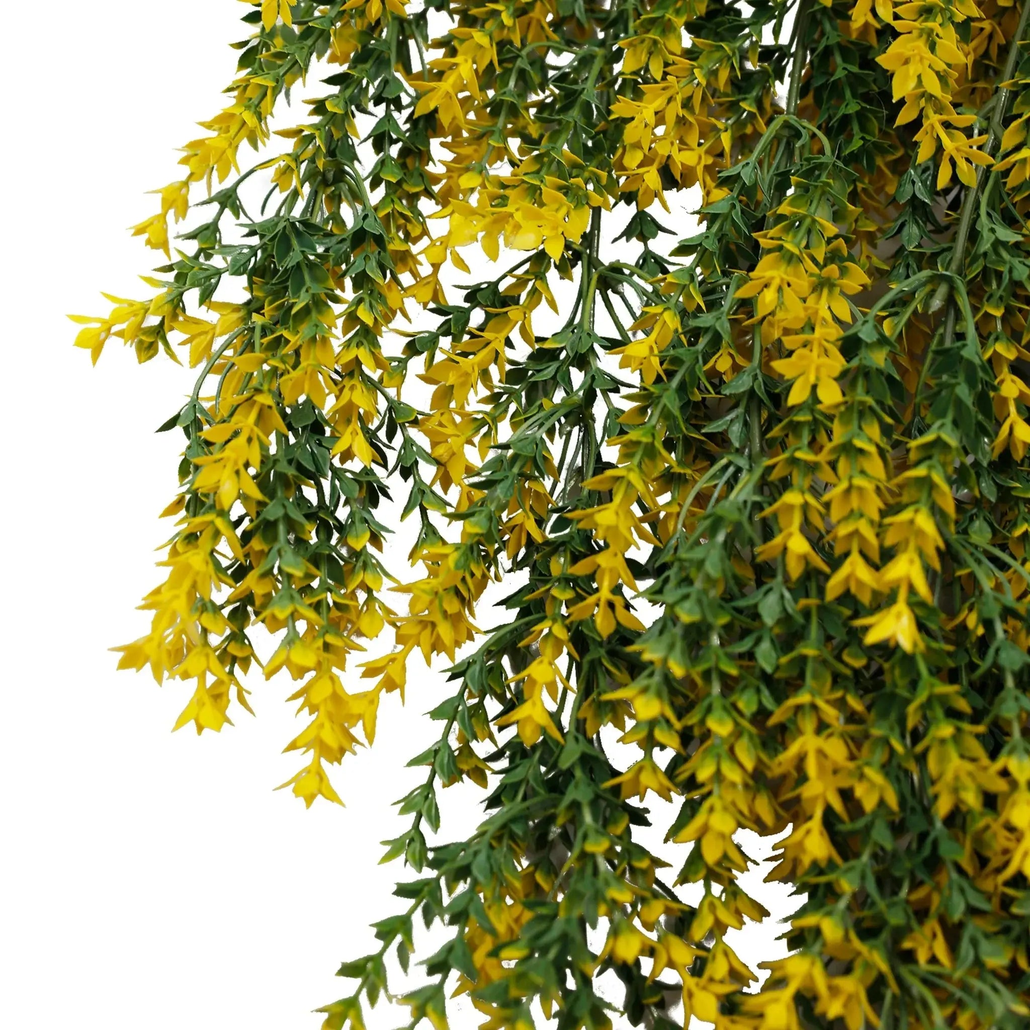 Artificial Hanging Yellow & Green Willow Leaf Garland Bushes UV Resistant & Fire Rated | 7.8in x 30in (20cm x 76cm Each) 