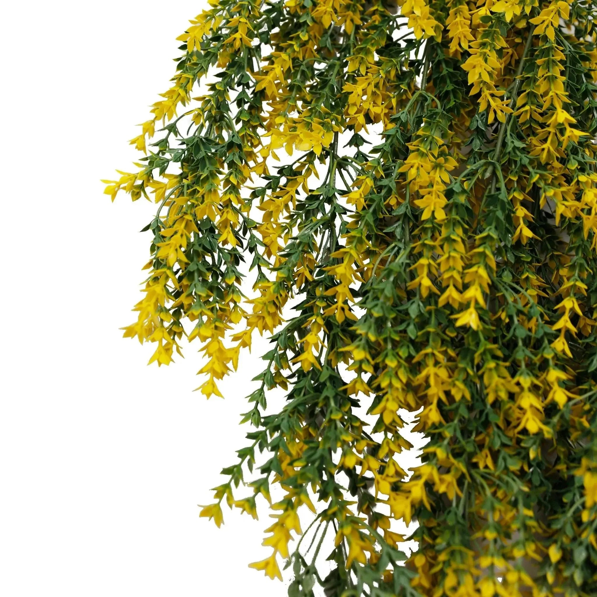 Artificial Hanging Yellow & Green Willow Leaf Garland Bushes UV Resistant & Fire Rated | 7.8in x 30in (20cm x 76cm Each) 