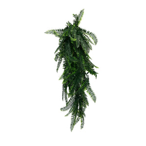 Artificial Hanging Dense Boston Fern Garland Bushes UV Resistant & Fire Rated | 10.6in x 33in (27cm x 84cm Each) 