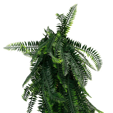 Artificial Hanging Dense Boston Fern Garland Bushes UV Resistant & Fire Rated | 10.6in x 33in (27cm x 84cm Each) 
