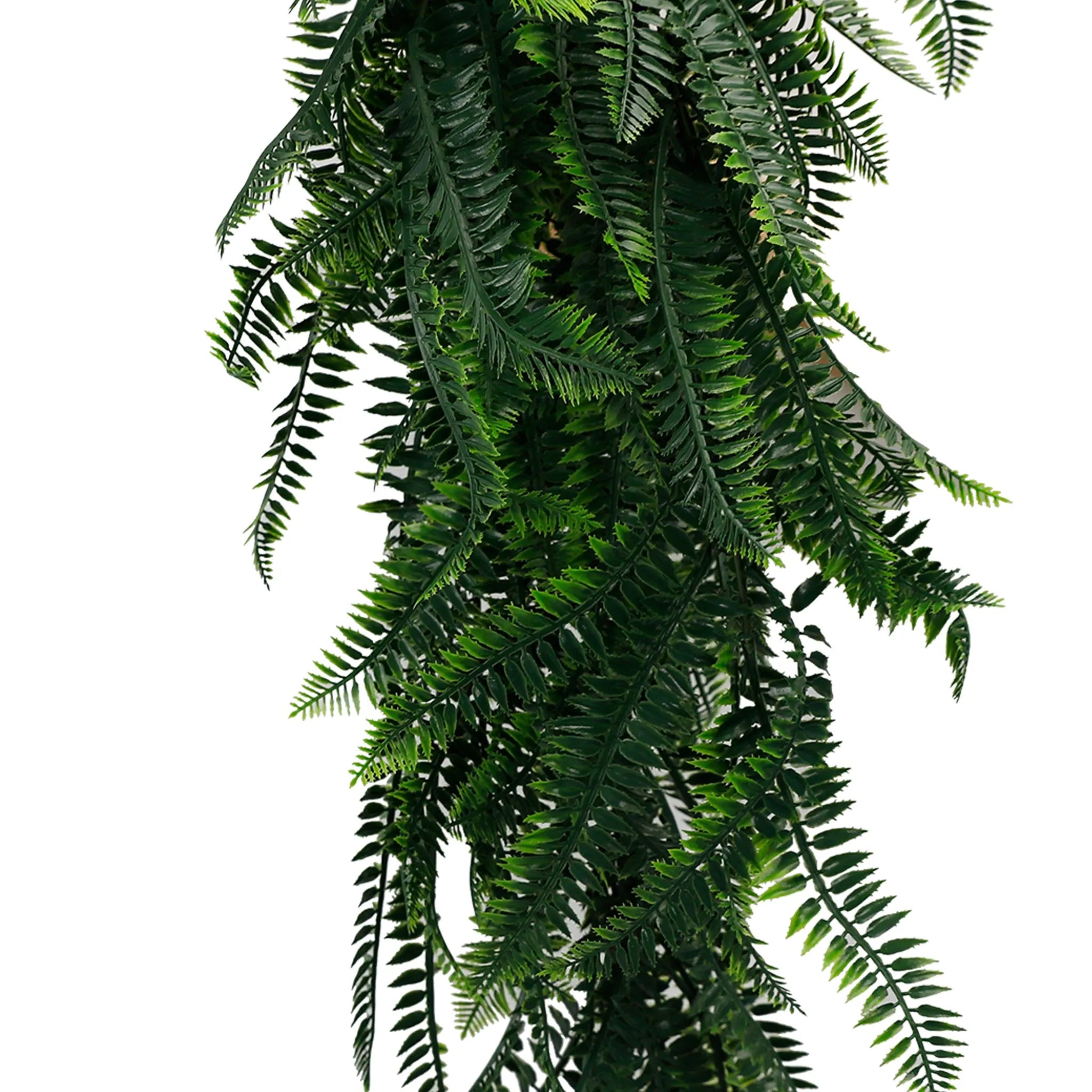 Artificial Hanging Dense Boston Fern Garland Bushes UV Resistant & Fire Rated | 10.6in x 33in (27cm x 84cm Each)