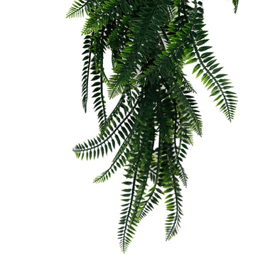 Artificial Hanging Dense Boston Fern Garland Bushes UV Resistant & Fire Rated | 10.6in x 33in (27cm x 84cm Each) 
