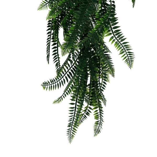 Artificial Hanging Dense Boston Fern Garland Bushes UV Resistant & Fire Rated | 10.6in x 33in (27cm x 84cm Each) 