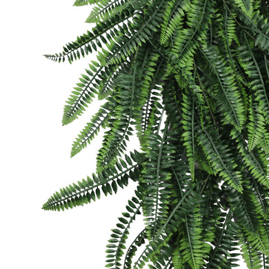 Artificial Hanging Dense Boston Fern Garland Bushes UV Resistant & Fire Rated | 10.6in x 33in (27cm x 84cm Each) 