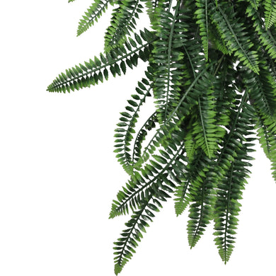 Artificial Hanging Dense Boston Fern Garland Bushes UV Resistant & Fire Rated | 10.6in x 33in (27cm x 84cm Each) 