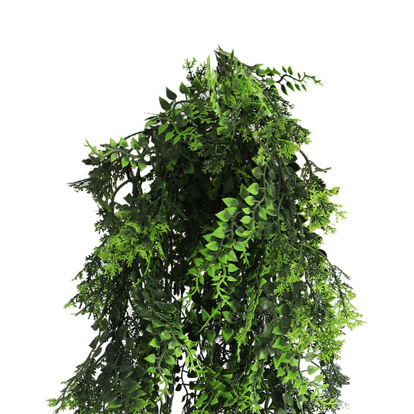 Artificial Hanging Mediterranean Fern Vine – UV Resistant & Fire Rated (8.6in x 30in | 22cm x 76cm) 
