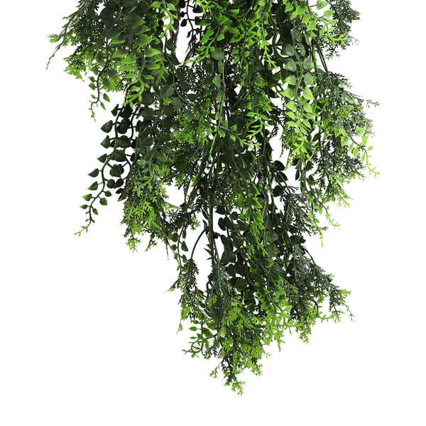 Artificial Hanging Mediterranean Fern Vine – UV Resistant & Fire Rated (8.6in x 30in | 22cm x 76cm) 