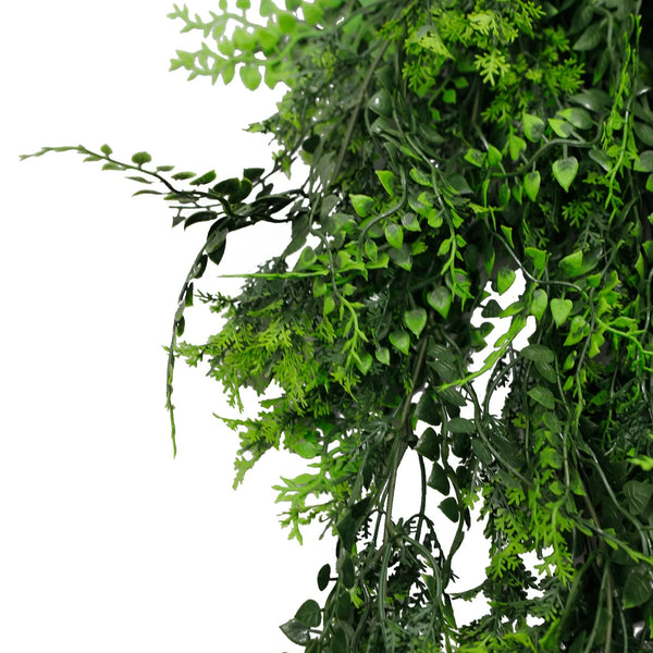 Artificial Hanging Mediterranean Fern Vine – UV Resistant & Fire Rated (8.6in x 30in | 22cm x 76cm) 