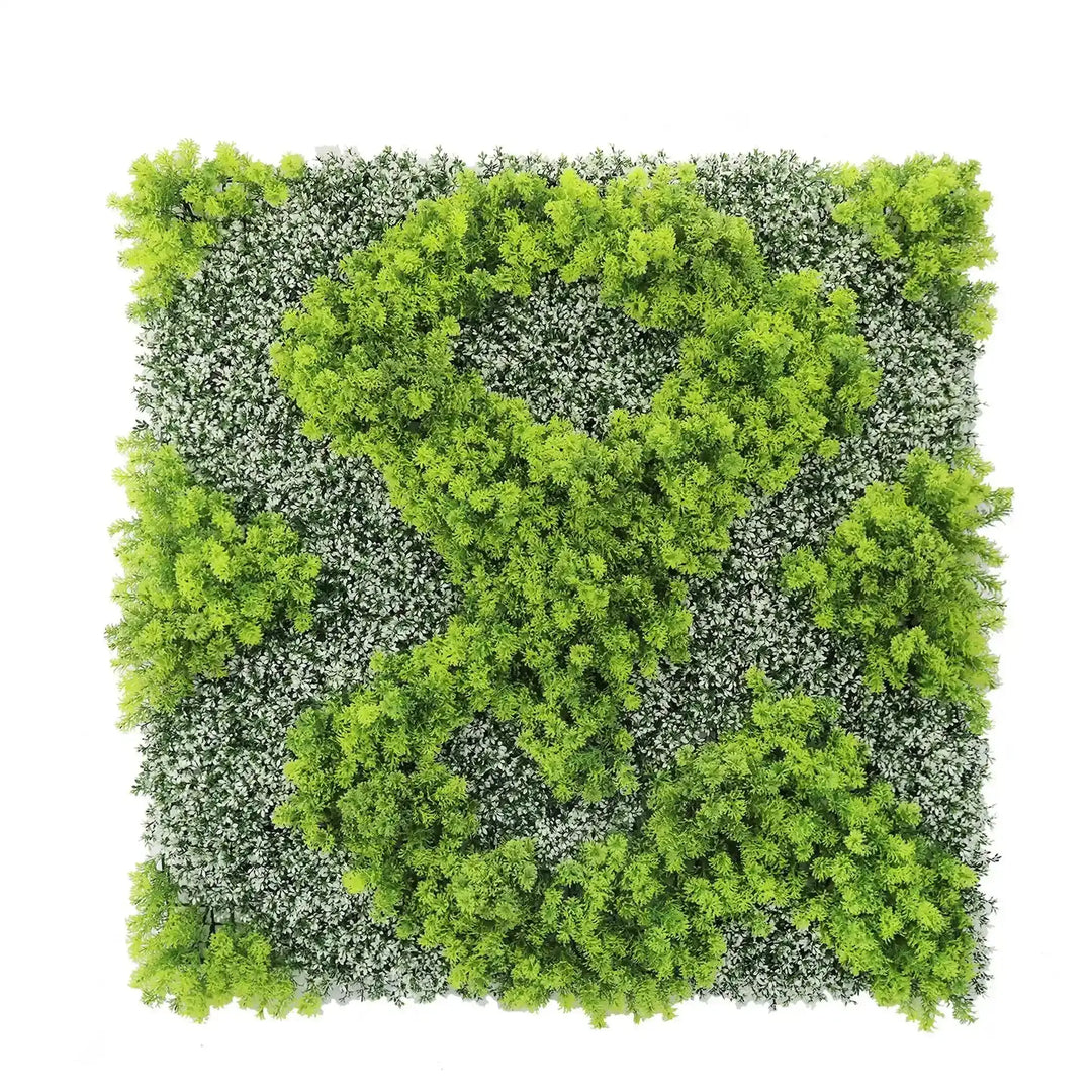 Natural Green and White Artificial Moss / Green Wall UV Resistant 40" x 40" 