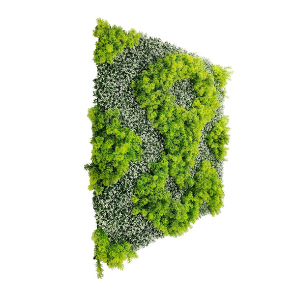 Natural Green and White Artificial Moss / Green Wall UV Resistant 40" x 40" 