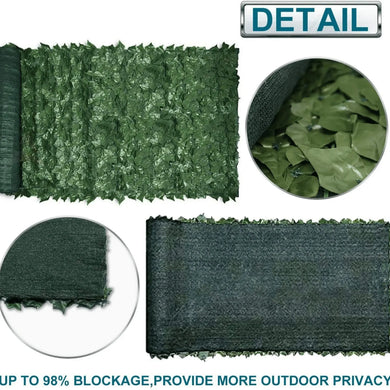 Faux Ivy Privacy Fence Shade Cloth Backing 120"L x 40"H 33SQ FT 