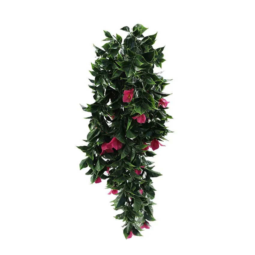 (5 Pieces) Vibrant Pink Hanging Artificial Bougainvillea Plant, UV Resistant 30" 