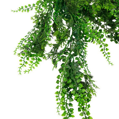 Artificial Hanging Dense Fern Plant Tropical Green 30" UV Resistant 