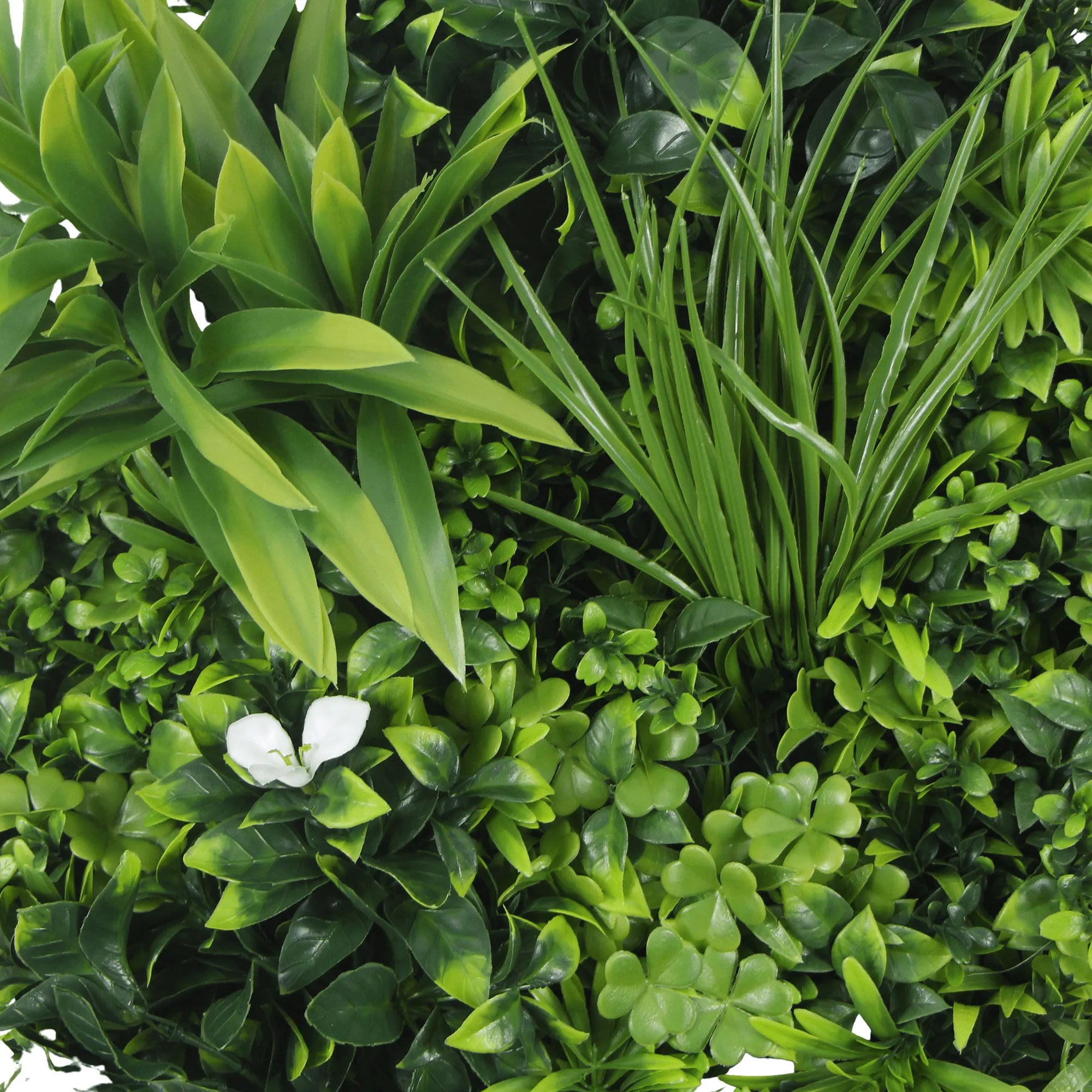 Luxury Artificial Green Wall Plant Wall Circle 20" White Frame UV Resistant