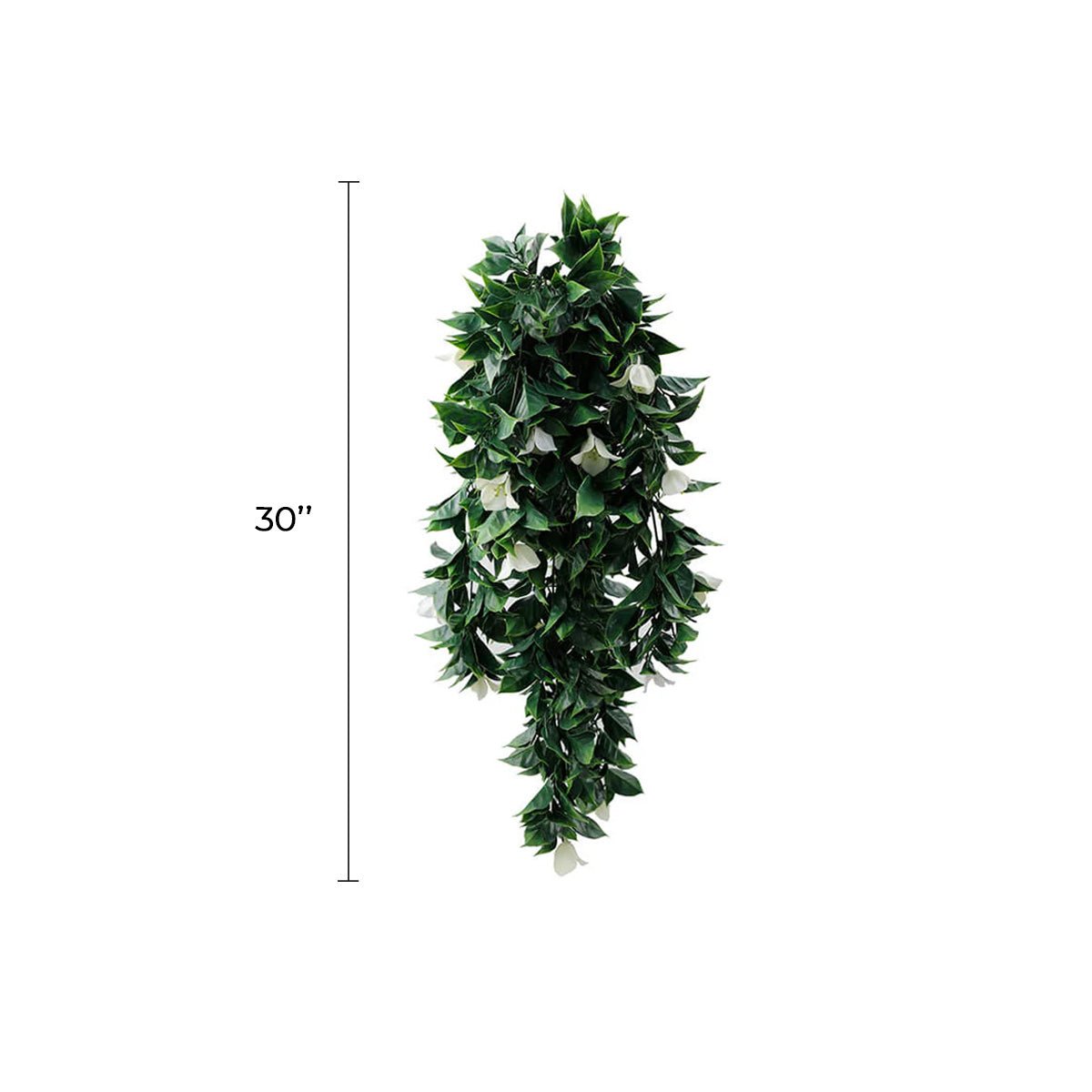 (5 Pieces) Hanging White Artificial Bougainvillea Plant UV Resistant 30"