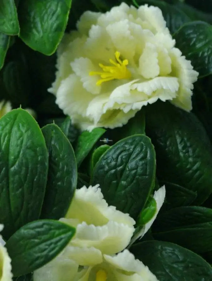Faux White Rose Bunch UV Resistant 18" 