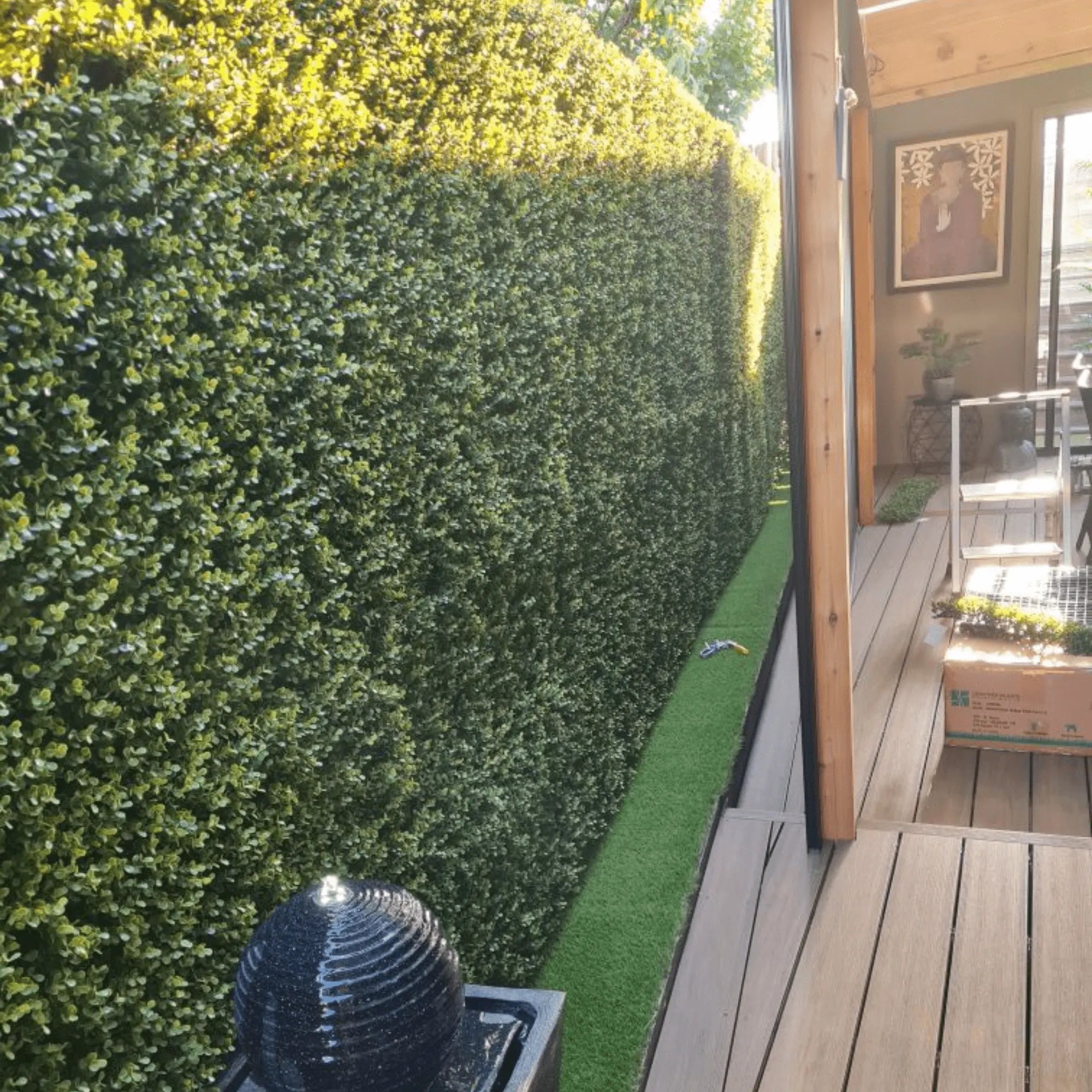 Natural Artificial Boxwood Wall 40" x 40" 11SQ FT Commercial Grade UV Resistant