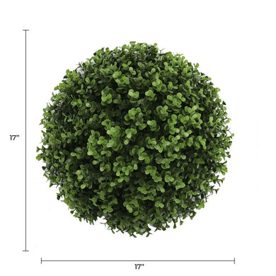 Almost Natural Artificial Buxus Topiary Ball 17" UV Resistant Set of 2 