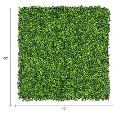 Artificial Mixed Boxwood Hedge Panel Wall 40" x 40" 11SQ FT Commercial Grade UV Resistant 