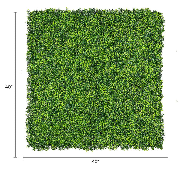 Artificial Mixed Boxwood Hedge Panel Wall 40" x 40" 11SQ FT Commercial Grade UV Resistant 