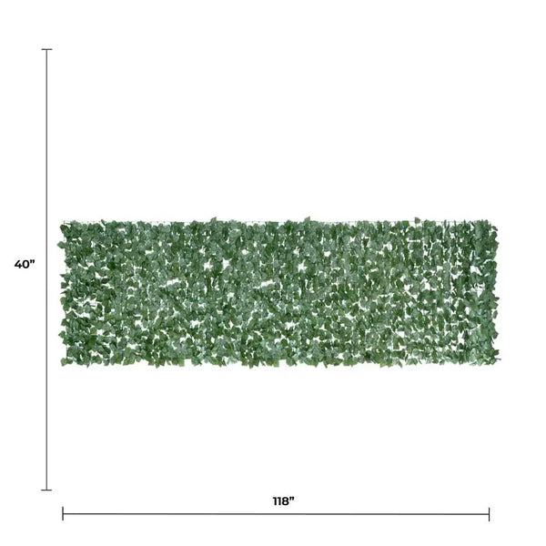 Faux ivy privacy roll measuring 118" by 40".