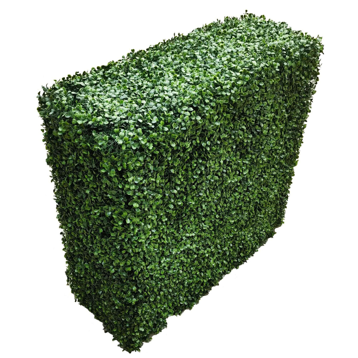Two tone green artificial boxwood hedge panel 40x40in with realistic depth