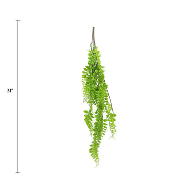 Artificial Light Green Hanging Button Fern Plant 31" UV Resistant 
