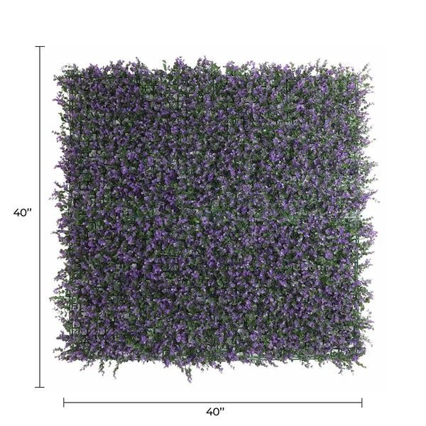 Artificial Purple Lavender Foliage Wall Panels 11SQFT 40"x 40" Commercial Grade UV Resistant 