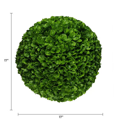 Artificial Rose Clover Topiary Ball 17" UV Resistant Set of 2 