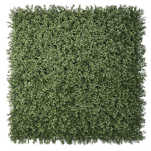 Extra dense dark green artificial boxwood vertical garden panel 40x40in, UV and fire rated
