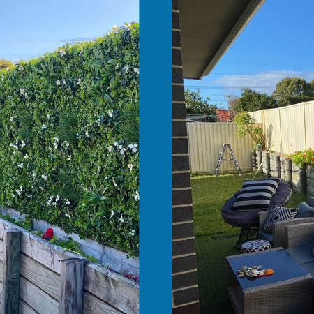 Artificial Green Wall Before and After 
