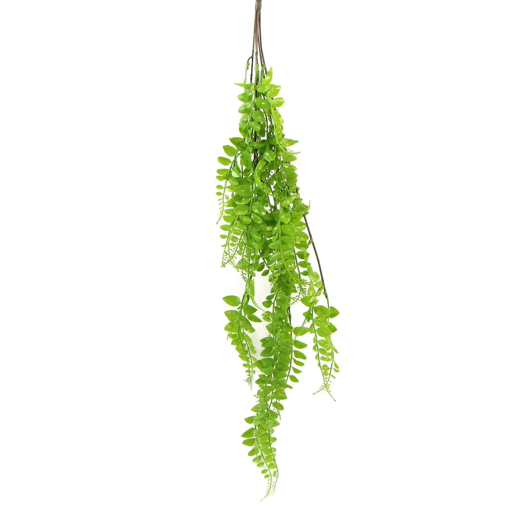 Artificial Light Green Hanging Button Fern Plant 31" UV Resistant 