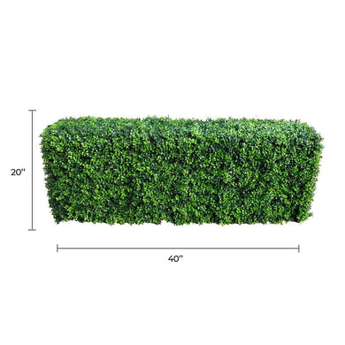 Premium Bright Long-leaf Artificial Boxwood Hedge 40"L x 20"H Commercial Grade UV Resistant 