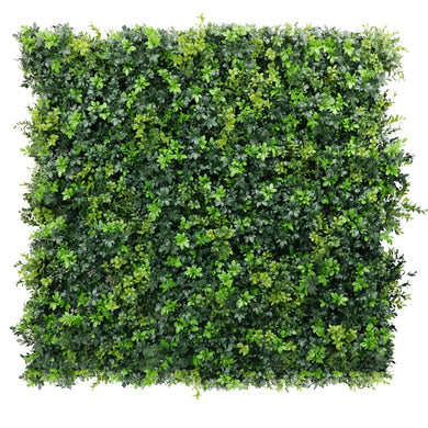 Commercial grade dark boxwood panel 40x40in with metal frame, UV and fire rated