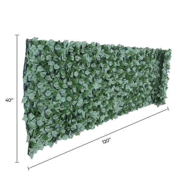 Faux Ivy Privacy Fence Shade Cloth Backing 120"L x 40"H 33SQ FT 