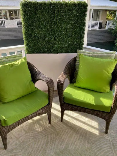 Premium Two Tone Green Artificial Boxwood Hedge 40"L x 40"H Commercial Grade UV Resistant 
