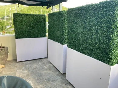 Premium Two Tone Green Artificial Boxwood Hedge 40"L x 40"H Commercial Grade UV Resistant 
