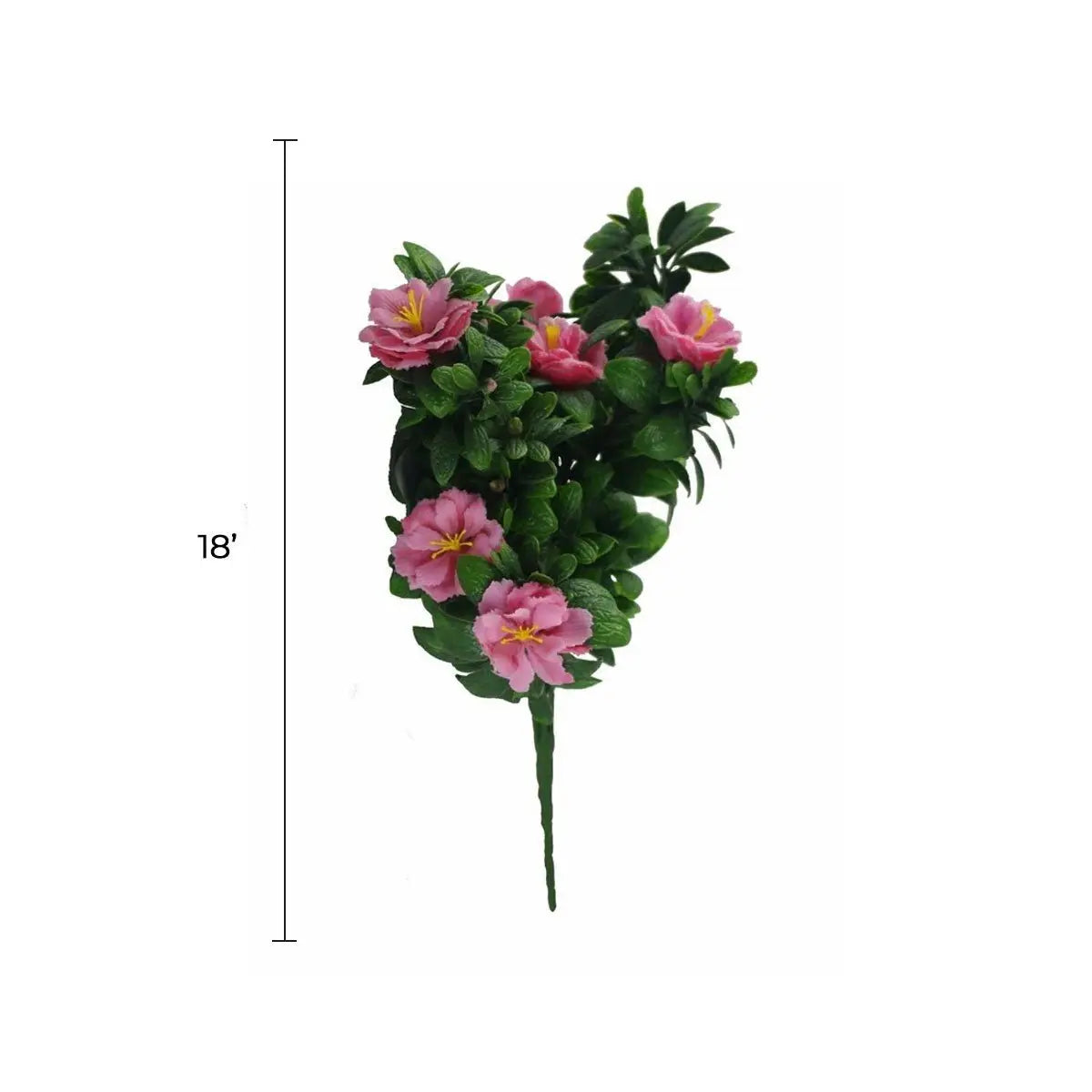 Faux Pink Rose Bunch UV Resistant 18" 