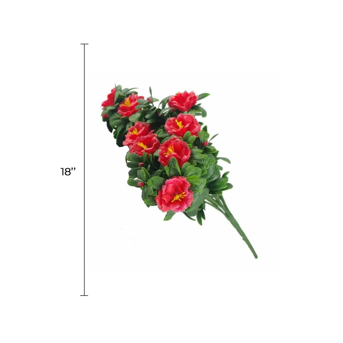 Faux Red Rose Bunch UV Resistant 18" 