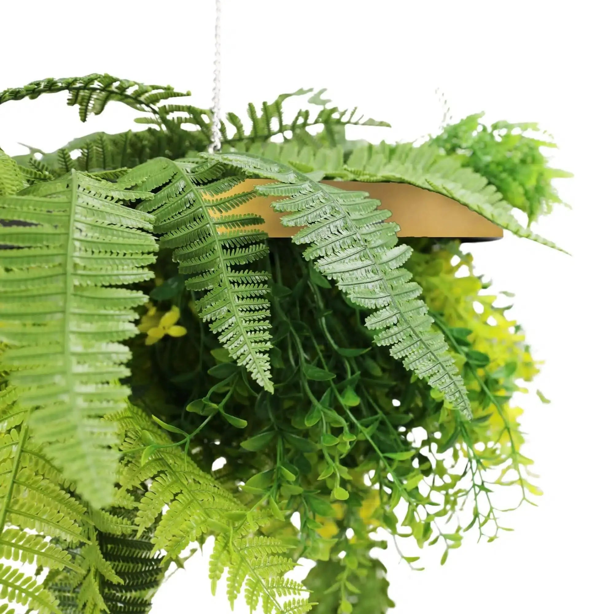 Artificial Hanging Green Wall Disc – Gold Frame (16" Diameter) 