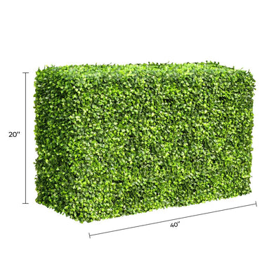 Light Artificial Boxwood Hedge 40"L x 20"H Commercial Grade UV Resistant 