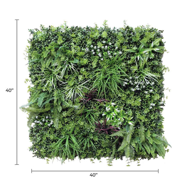 Luxury Tropical Vista Artificial Vertical Garden 40" x 40" 11SQ FT Commercial Grade UV Resistant 