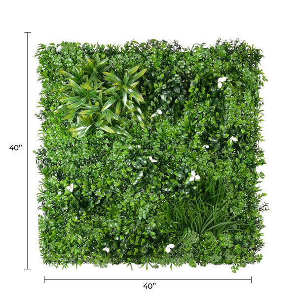 Luxury White Oasis Artificial Vertical Garden 40" x 40" 11SQ FT Commercial Grade UV Resistant 