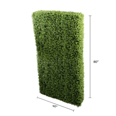 Natural Artificial Boxwood Hedge 40"L x 80"H Commercial Grade UV Resistant 