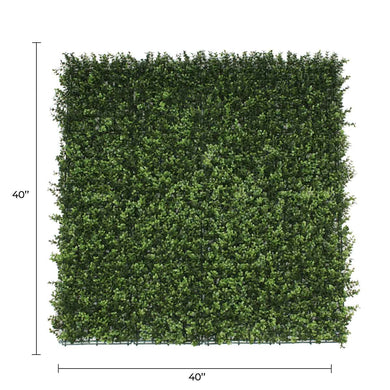 Natural Artificial Boxwood Wall 40" x 40" 11SQ FT Commercial Grade UV Resistant 