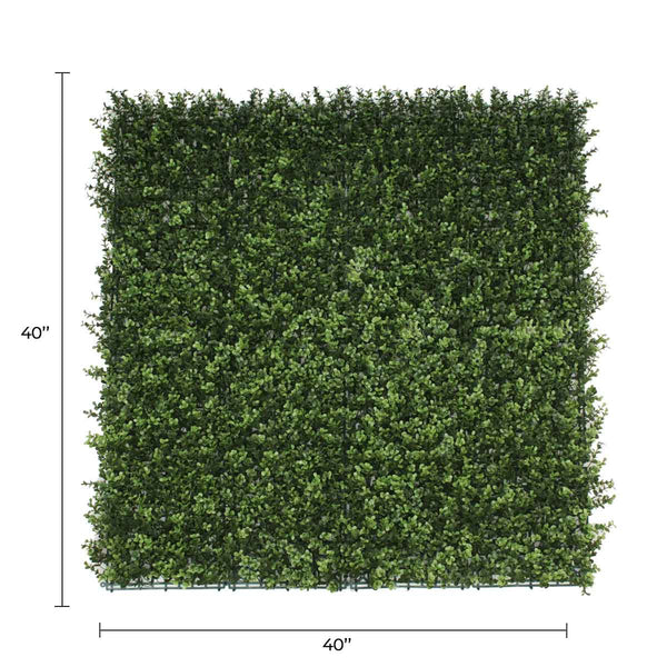 Natural Artificial Boxwood Wall 40" x 40" 11SQ FT Commercial Grade UV Resistant 