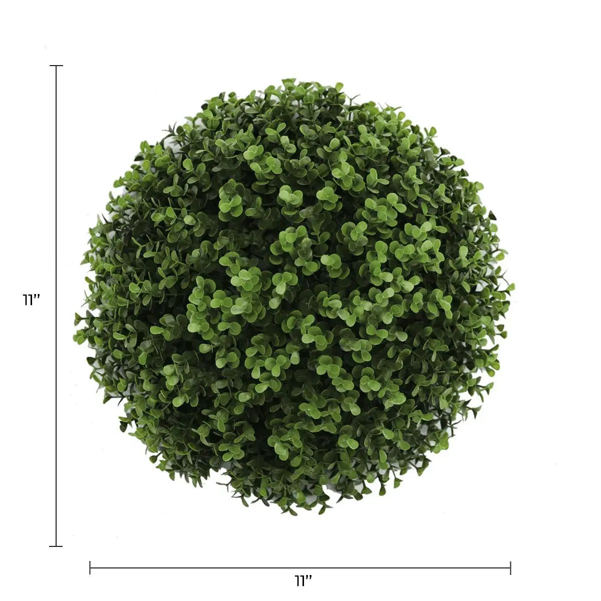 Natural Green Artificial Buxus Topiary Ball 11" UV Resistant Set of 2 