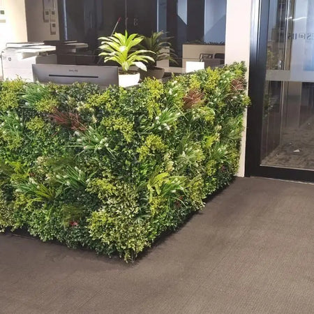 Premium Office Dividing Wall Panel Screen with Faux Plants